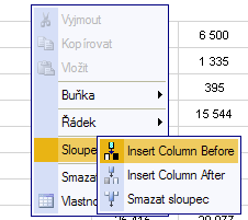 Budete-li chtít v tabulce přidat nebo odebrat sloupec či řádek, postupujte následovně: do řádku (sloupce), který chcete smazat, případně nad nebo pod něhož chcete přidat řádek (sloupec) umístíte