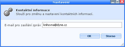 V tomto Nastavení pak můžete e-mail změnit: Po kliknutí na tlačítko OK