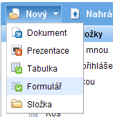 8.7.2 Vložení a úprava uživatelsky nastavitelného formuláře v Google dokumentech V této kapitole bude vysvětleno vytvoření uživatelsky nastavitelného formuláře v systému Google Dokumenty společnosti