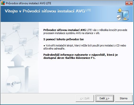 8.2. Průvodce síťovou instalací AVG Lite Průvodce síťovou instalací AVG Lite vás velmi rychle provede