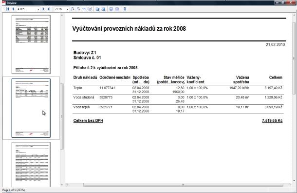 Obr. 9: Příklad zúčtovací výstupní sestavy Druhy a množství dat Každá dynamická (procesní) data vyžadují pro svou evidenci data statická.