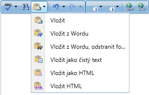 Pokud chcete vložit formátovaný text z již připraveného dokumentu, např. z Wordu, webu školy, PDF apod.