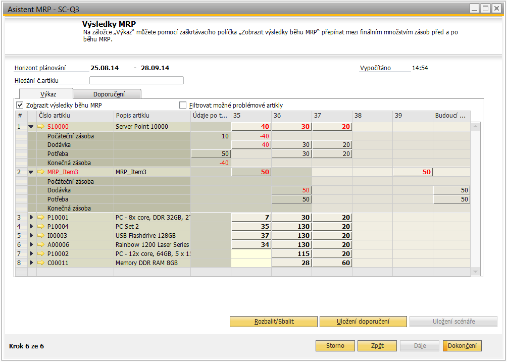 Plánování zdrojů - Material Requirements Planning (MRP) MRP Průvodce vám pomůže plánovat a optimalizovat budoucí požadavky na materiál a poté spravovat a realizovat nákupní a výrobní doporučení a