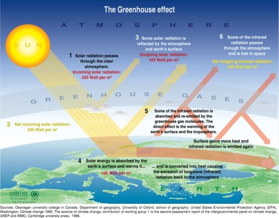 Skleníkový efekt Důležité skleníkové plyny: CO 2, metan, NOx, ozon, vodní