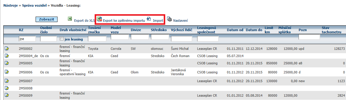 NOVINKA VYLEPŠENÍ NÁSTROJE LEASINGY NOVINKA VYLEPŠENÍ NÁSTROJE LEASINGY Nástroj pro správu vozidel na leasing, se kterým jsme Vás seznámili minulý měsíc, jsme vylepšili o možnost hromadného importu