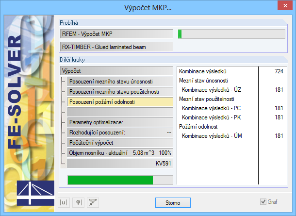 6 Výpočet Obr. 6.7: RF-COMBI, dialog 2.2 Kombinace výsledků Tlačítkem [OK] znovu otevřeme program RX-TIMBER. 6.4 Výpočet Z každého vstupního dialogu programu RX-TIMBER lze spustit [Výpočet] pomocí stejnojmenného tlačítka.