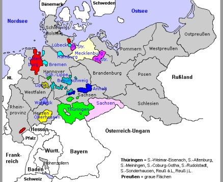 vojenské posílení Pruska a sjednocení středního a jižního Německa (bez Rakouska) pod pruskou vládou.