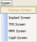 Detailní obrazovky Koronální pohled dvojím kliknutím se zobrazí obrazovka MPR Axiální pohled dvojím kliknutím se zobrazí obrazovka TMJ.