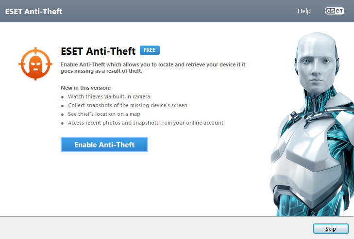 Tři kroky ke správné funkci ESET Anti-Theft Nainstalujte a aktivujte ESET Smart Security ESET Anti-Theft je standardní součástí ESET