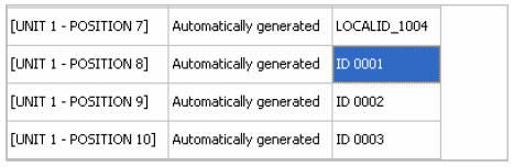 Autočíslování vzorků Po stisknutí tlačítka Pokračovat se zobrazí okno Autočíslování vzorků, ve kterém se zobrazí identifikační údaje připojené ke vzorkům.