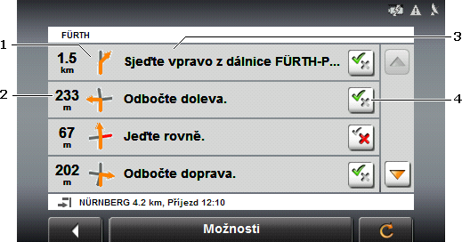 Stav GPS je dostupný přes volby mnoha oken. Klepněte na Možnosti > Stav GPS. Aktuální polohu je možné uložit do seznamu OBLÍBENÉ. 1. Klepněte na Uložit polohu.