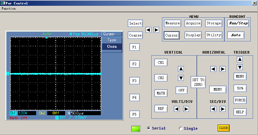 5. Kliknutím na tlačítko transmission interface vstoupíte do módu [Transmission Interface]. Indikátor se rozsvítí a signalizuje stav ON.