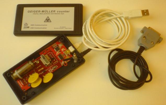 Geiger Müllerův čítač pro měření radioaktivity (pro ISES, USB,či bluetooth ) Indikuje hlavně beta a gama záření (pozn. ale může indikovat i alfa částice, má speciální okénko pro alfa částice).