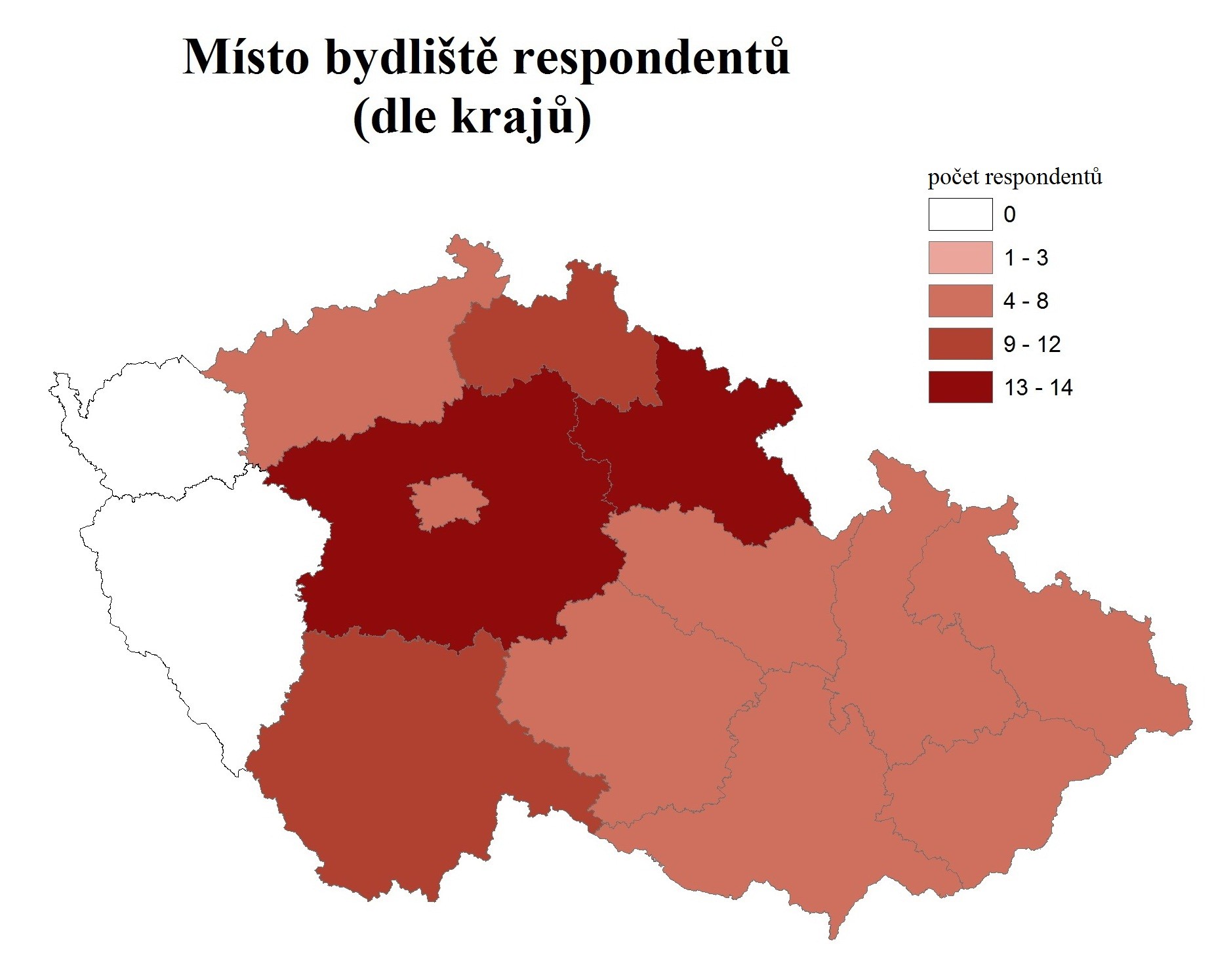 Obr. 10: Místo bydliště respondentů (pramen: vlastní šetření) 1. Kde jste ubytování? Tuto otázku zodpovědělo pouze 77 respondentů.