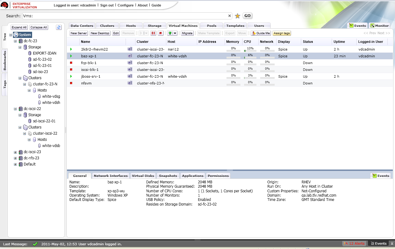 2.1.3 Red Hat Enterprise Virtualization Toto virtualizační prostředí je založeno na technologii KVM (Kernel Virtual Machine).