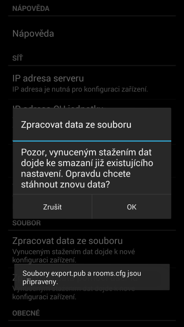 Složka ihc v kořenovém adresáři telefonu Vložené soubory rooms.cfg a export.