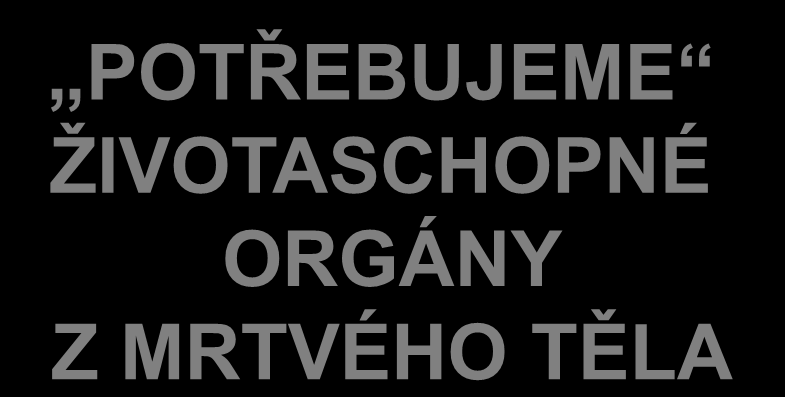 Dvojí pohled na smrt Zástava dýchání,..do posledního dechu.., vydechl naposledy.. Zástava dýchání je viditelně zřejmá Ale: Strach z pohřbení zaživa Pokusy o oživování Zástava POTŘEBUJEME srdce,.