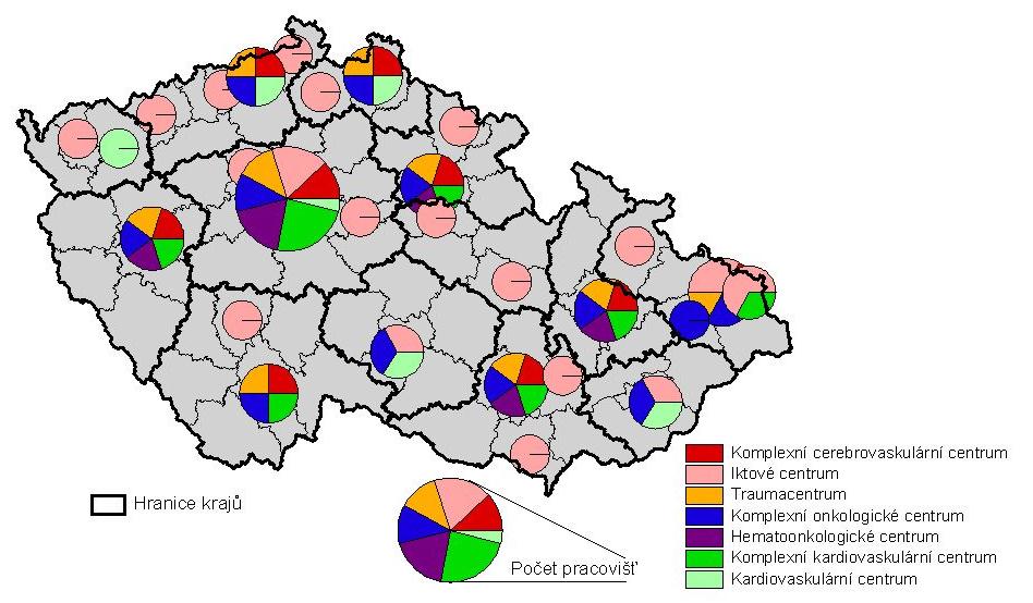 30 Strategie rozvoje statutárního města Zlína do roku 2020 Zlín 2020 (analytická část) Obrázek 1-17: Prostorové rozložení vybraných center specializované péče v České republice; rok 2011 Zdroj: