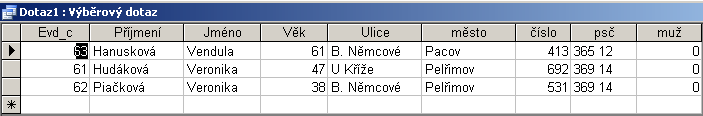 291. Zapiš v programu dotaz, který má tento výstup s tabulky Čtenáři: 292.