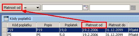 probíhat hledání. Pro vyhledání stačí zadat libovolnou počáteční část hledané hodnoty a stisknout F9 (viz.