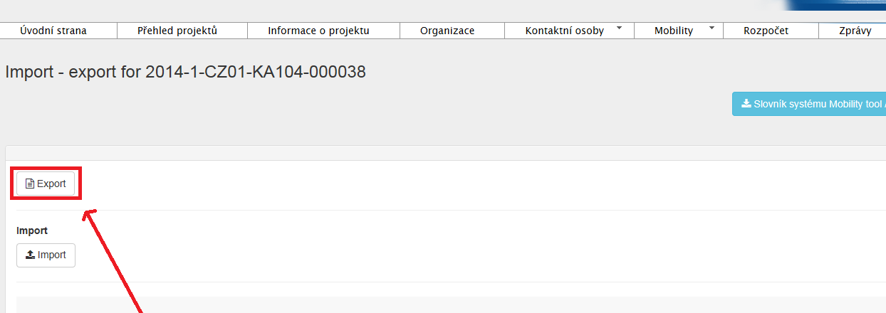 Obrázek 28 Poznámka: Údaje o kontaktních osobách se exportovat nebudou. Pouze základní údaje o organizaci. Exportované údaje se uloží do souboru formátu CSV.