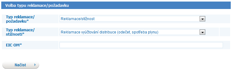 Požadavek na provedení odečtu k mimořádné fakturaci Požadavek na provedení kontrolního odečtu bez mimořádné fakturace Požadavek na přidělení oprávnění do aplikace Internet AVE Požadavek na potvrzení