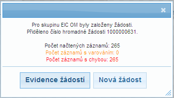 databázi PDS. Žádost zůstane ve stavu "Podáno čeká na potvrzení PDS" dokud PDS neprovede opravu dat v DB. žlutý řádek s ikonou označuje varování, tj.