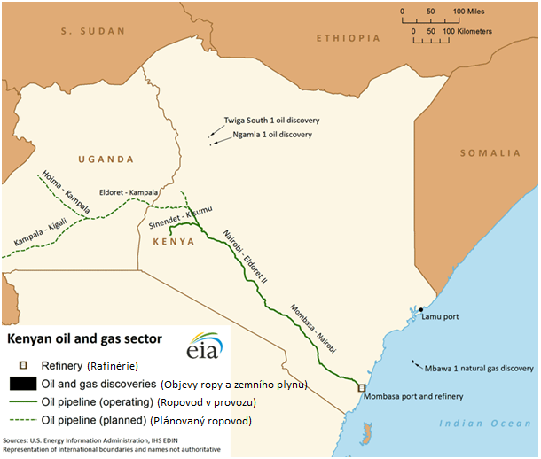 Mapa č. 8: Ropný sektor v Keni Zdroj: <http://www.