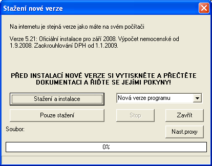 Sysel - klient 71 Aktualizace výběrů V programu si vytváříte celou řadu seznamů, které se pak zobrazují ve výběrových polích.