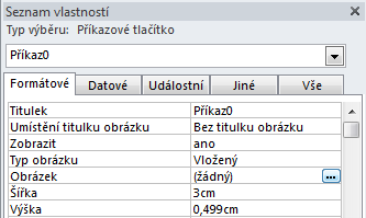 FORMULÁŘE 4 Dále vyberte tabulku, její vzhled pro zobrazení a případně nastavte další omezení (např. otevření jenom pro čtení). V případě potřeby můžete nastavit současně další akci.