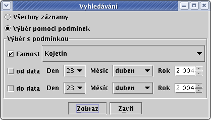 5.9. PŘÍJMY A VÝDAJE podle ID záznamu). Další (předchozí) záznamy zobrazíme stiskem tlačítka Následující (Předchozí).