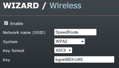 Volbou Povolit se aktivuje či deaktivuje vysílač WiFi sítě. SSID (Service Set Identifier) představuje identifikaci WiFi sítě, která je vysílána směrem k uživatelům.