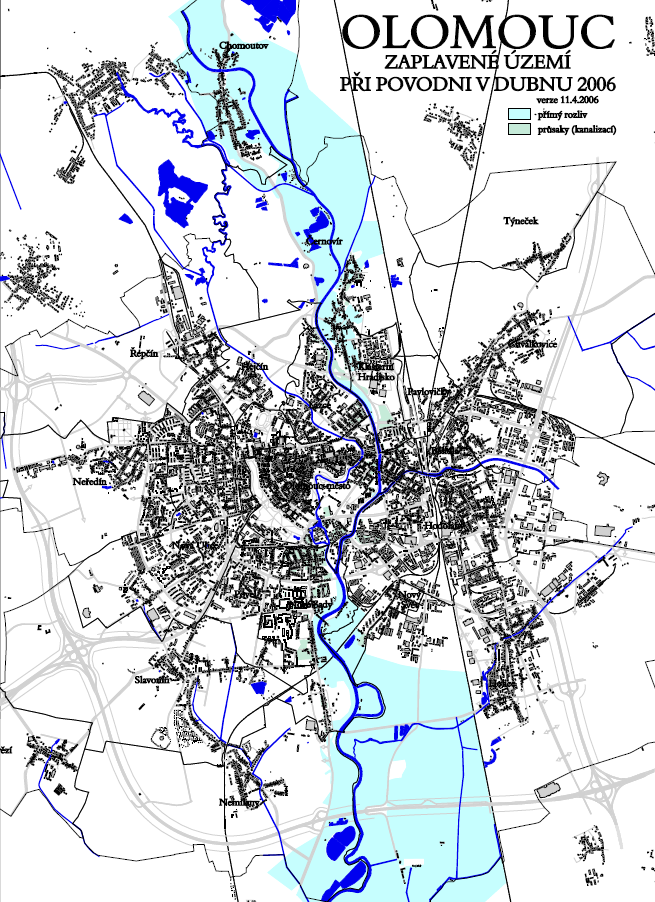 Rok 2006 Na přelomu března a dubna 2006 zasáhla Moravu další povodeň, svým rozsahem byla menší než ta z roku 1997, způsobena byla táním sněhu.