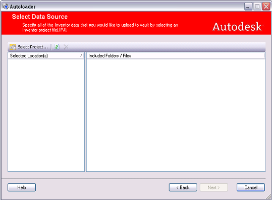 5.6.3 78 Načtení dat V nabídce Start vybereme položku Programy > Autodesk > Autodesk Data Management > Autoloader. Objeví se okno "The Welcome to the Vault Autoloader" a přihlašovací dialog. Obr.