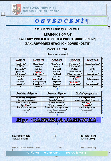 Obrázek 5 - příklad strategických metrik a jejich vyhodnocení 3.