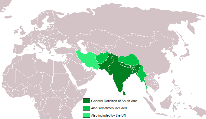 JIŽNÍ ASIE Různé definice Jižní Asie