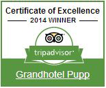 24 PUPPJOURNAL Grandhotel Pupp obdržel ocenění za vynikající hotelové služby "TripAdvisor Certificate of Excellence" Známku vysoké úrovně hotelových služeb uděluje cestovatelský portál na základě