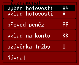 Pokladní deník 15. Pokladní deník Tato funkce slouží k evidenci hotovostních i bezhotovostních tržeb a dalších peněžních pohybů v pokladně.