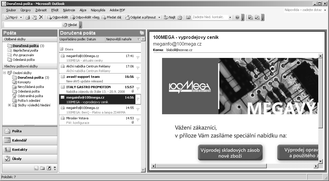 1 2 3 4 5 6 7 8 9 Počítačové sítě - Internet 1 vytvoření nového dopisu 6 adresa odesílatele 2 vytisknutí dopisu 7 adresa příjemce 3 odpověď na aktuální dopis 8 příloha dopisu (došlý soubor) 4 předání