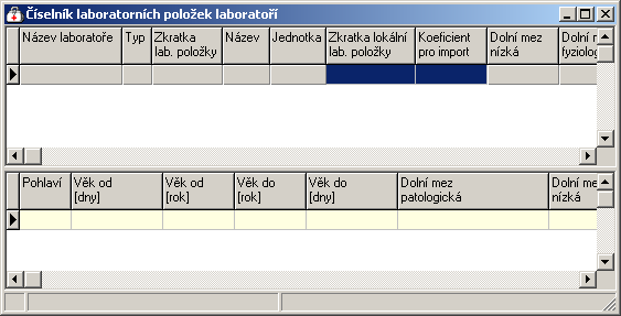 108 Medicus 8.11. Laboratoře Volba Laboratoř - Laboratoře. Definice typu a názvu laboratoře. 8.12.