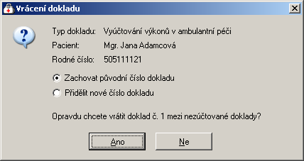 156 Medicus disketu. Výběr dokladů vstupujících do dávky není touto volbou ovlivněn. 8.Stiskněte tlačítko dokladech:.