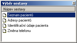 34 4. Medicus Přehled menu programu - Program Menu Program nabízí několik specifických položek, které jsou rozebrány v dalších podkapitolách: Tisk Volba Program - Tisk nebo klávesová zkratka Ctrl-P.