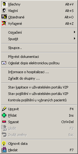 46 Medicus Ve spodní části jsou standardní volby především pro editaci záznamů. Po založení nové karty a zavření okna Identifikace můžeme nastavit, aby došlo k automatickému otevření karty pacienta.