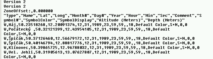 tvorba GIS vrstvy ze souboru s naměřenými souřadnicemi WGS2JTSK CZ freeware očekává CSV se