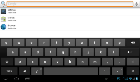 Čeština Point of View P721N- Android 4.0 Tablet PC 2.4 Navigační ikony levý spodní roh obrazovky Na levé straně naleznete tři ikony.