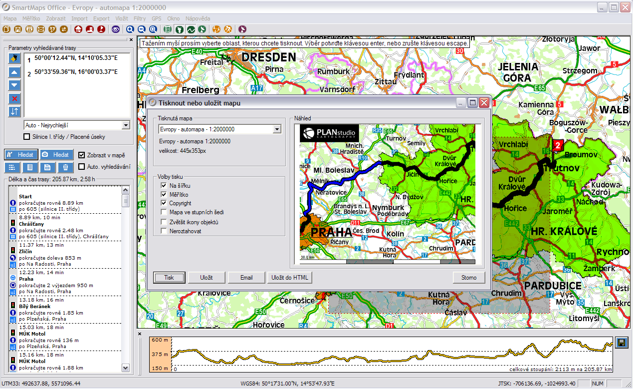 SmartMaps OFFICE Mapový informační systém pro PC Ideální mapový software pro správu vlastních objektů a databází, pro optimalizaci naplánovaných cest a pro tvorbu mapových výřezů pro tisk a www.