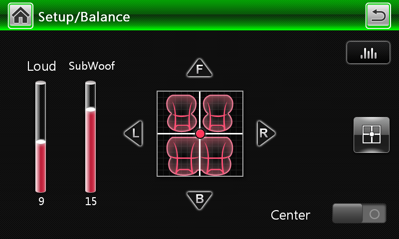 4.5 Ekvalizér 4.5.1 Nastavení ekvalizéru Tlačítkem EQ option v obrazovce nastavení <eq> v každém režimu, případně <eq> na panelu vstoupíte do nastavení ekvalizéru.