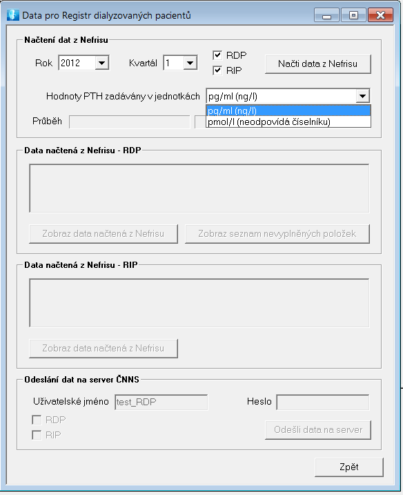 Automatická filtrace a korekce dat v RDP Filtrace dat na úrovni Nefrisu definované meze reálných hodnot Obdobná filtrace dat na vstupu do RDP Typické problémy se správností dat při používání různých