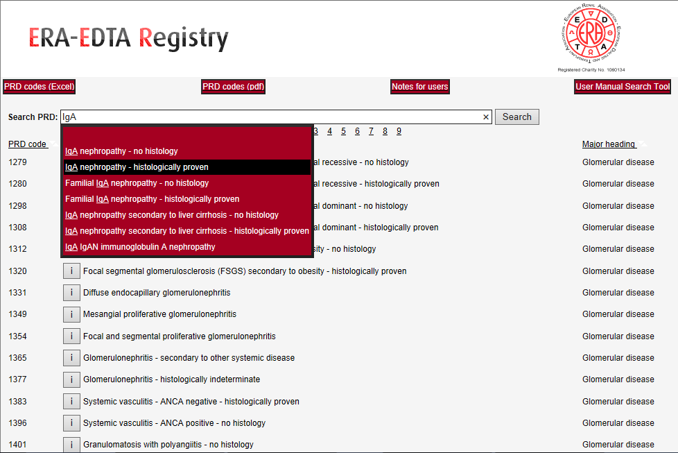 Výběr ERA-EDTA PRD