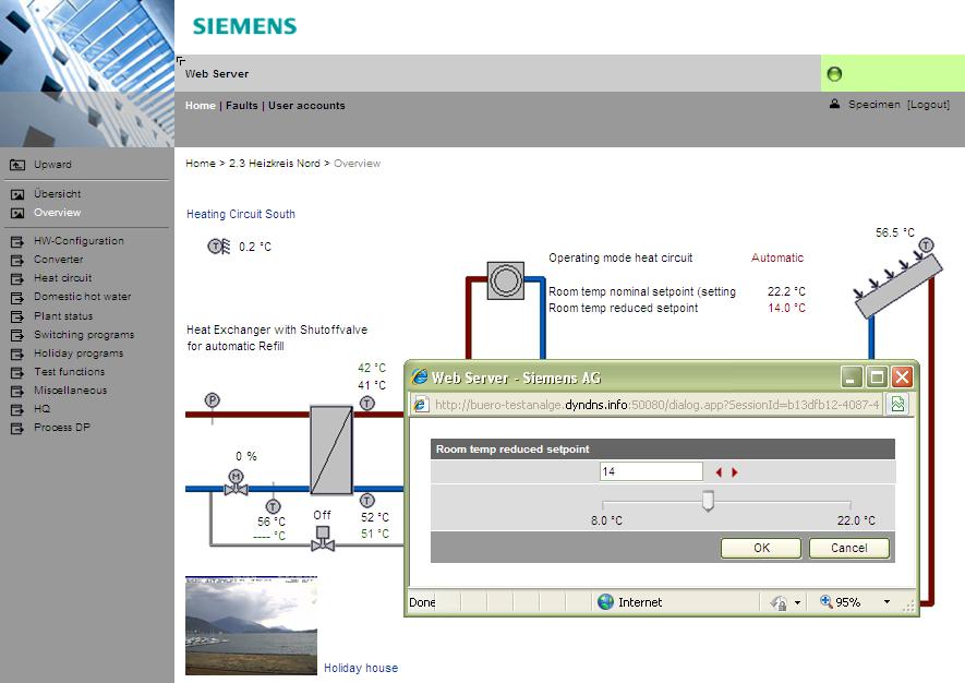 Přepínač zobrazení Pro ovládání web serveru z malého displeje nebo pro skrytí navigace v levé liště lze přepnout zobrazení.